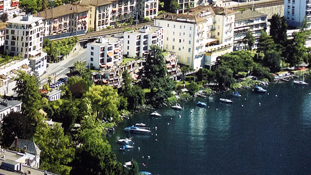 aerial view of the building