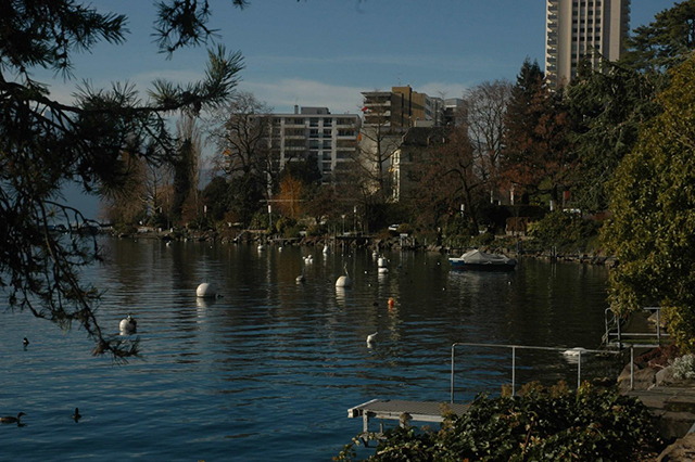 bay in front of building